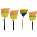 Abco Large Angle Broom w/ Plastic Cap w/ Metal Handle Flagged YLW Bristle, 12PK BR-1024MH